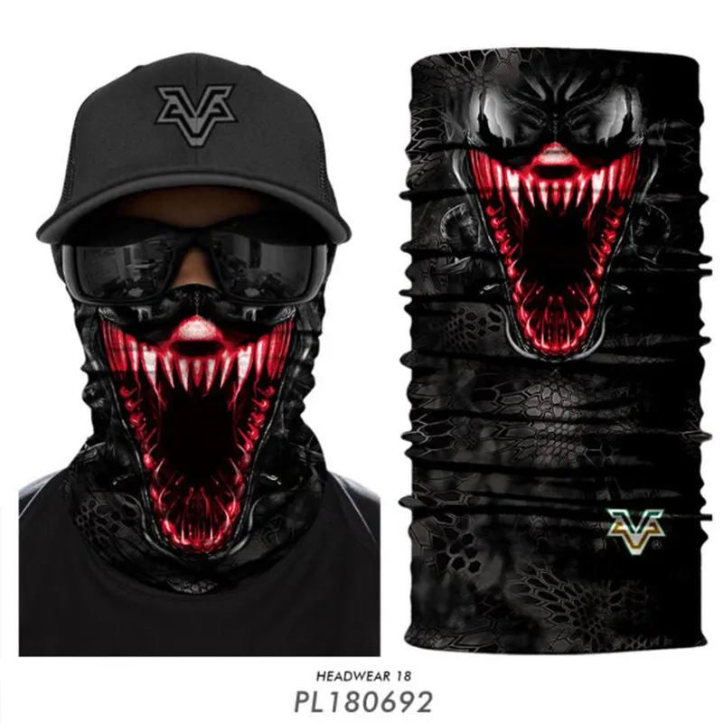 Movie Venom Anime Hoodie Skull Seamless Balaclava Magic Scarf Headwear Outdoor Sports Bandanas Cycling Hiking Mask Neck Gaiter - Цвет: PL180692