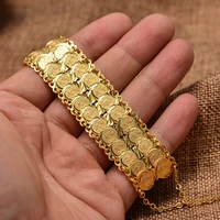Gold Color Coins Bangles&Bracelet for Women Men Money Coin Bracelet Islamic Muslim Arab Middle Eastern Jewelry African Gifts 1