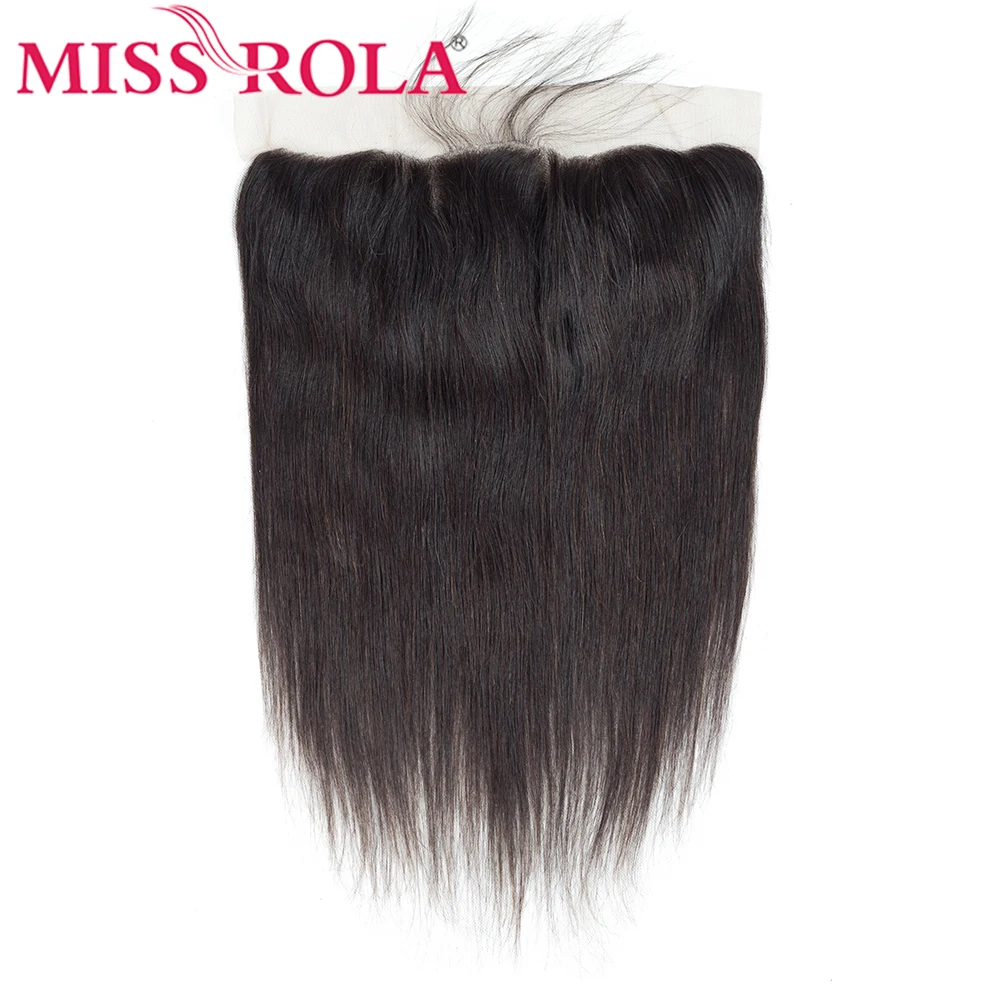 Miss Rola 13x4 Lace Frontal Closure Brazilian Remy Human Hair Ear To Ear Straight Hair Closure Natural Color With Baby