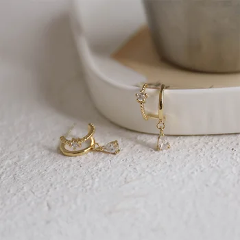 

GHIDBK Dainty Hollow Cubic Zirconia Hoop Earrings for Women Simple Delicate Waterdrop Pendant CZ Earring Unique Desgned Earring