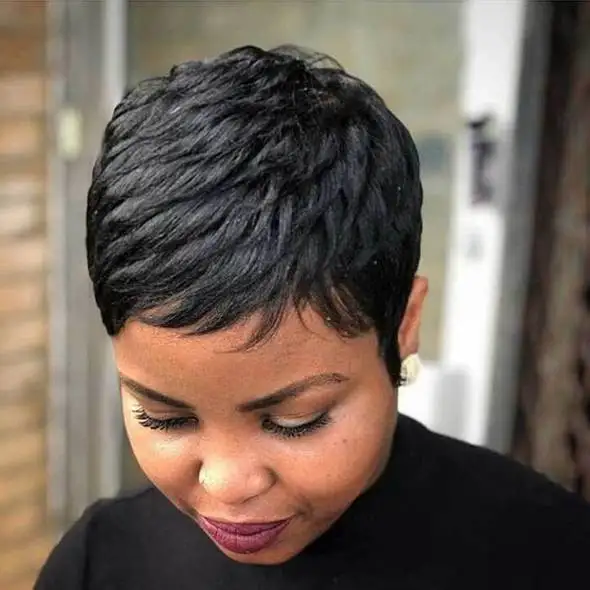 WHIMSICAL W Women Synthetic Short Black Wigs Natural Hair Wigs Heat Resistant Hair Wig for Women Black