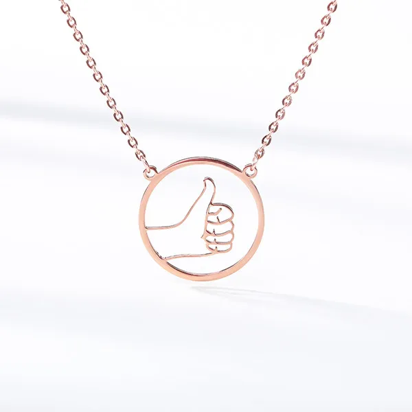 Серебряное ожерелье для женщин Bijoux Femme из нержавеющей стали Peace Crossing Sign language ожерелье s Jewelry Collares De Moda - Окраска металла: hn004-8