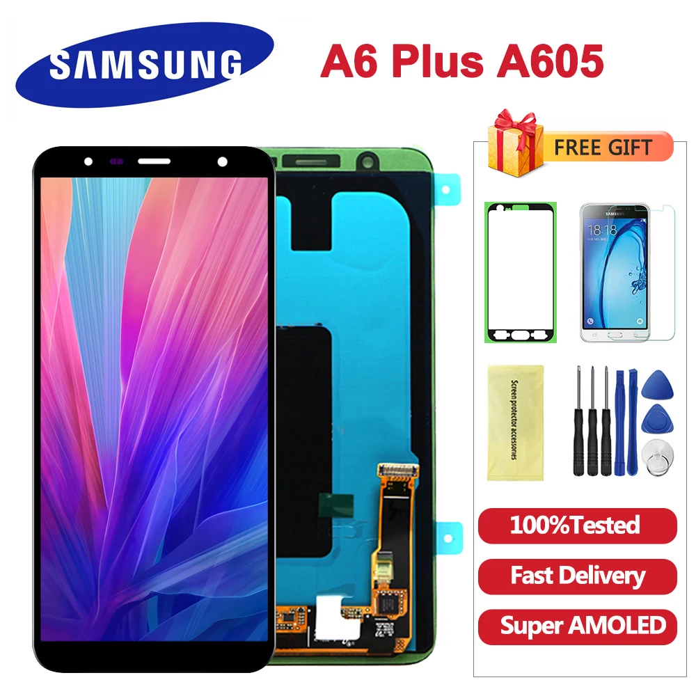 

Original Amoled For Samsung Galaxy A6+ A605 SM-A605F Display LCD Screen replacement for samsung A605FN A605G A605GN lcd display