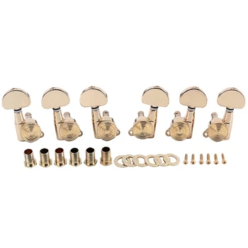 

6 Pcs Gold Locked String Tuning Pegs Key Tuners Machine Heads for Acoustic Electric Guitar Lock Schaller Style