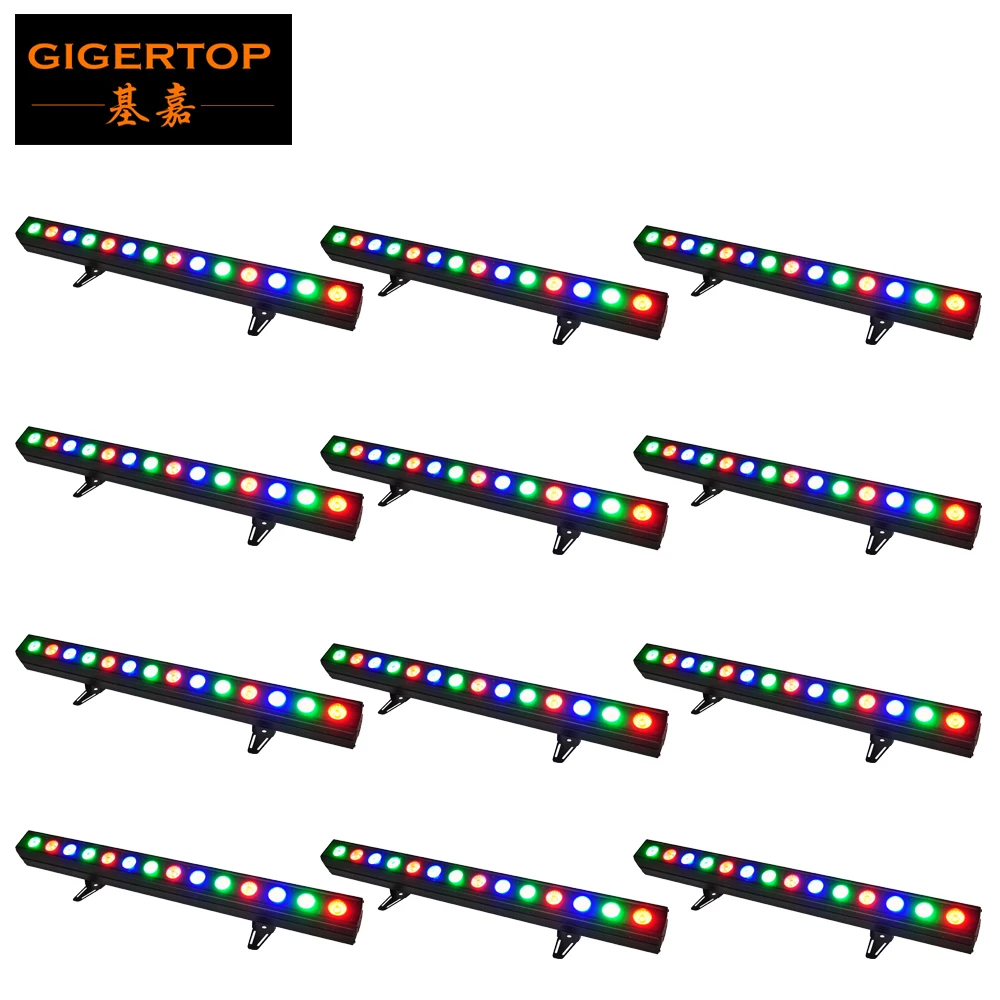 12 Gigertop TP-WP1430B 450 Вт RGB COB 3в1 светодиодный настенный светильник 14x30 Вт DMX/Sound Active/AUTO/Master-Slave 3 pin male& female XLR - Цвет: 12