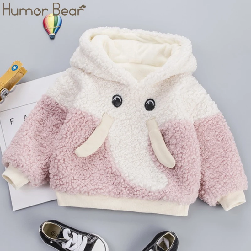 pink Humor Bear/ г. Модная новая куртка для маленьких девочек, зимние куртки для маленьких мальчиков куртка на подкладке из овечьей шерсти с круглым вырезом, одежда - Цвет: pink
