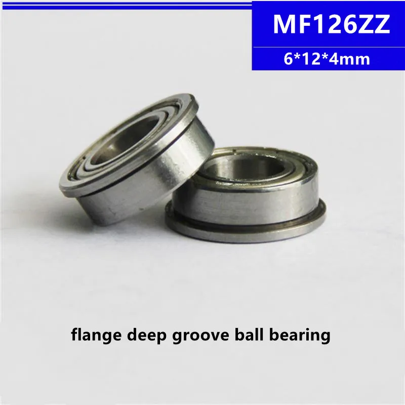 50-500pcs MF126ZZ 6*12*4mm LF1260ZZ flange deep groove ball bearing 6x12x4 mm MF126Z Flanged bearing