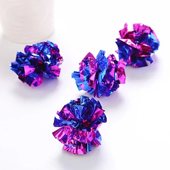 

12 Pack Crinkle Balls Interactive Lightweight Shiny Assorted Color Cat Kitten Toy Provides Hours Of Entertainment