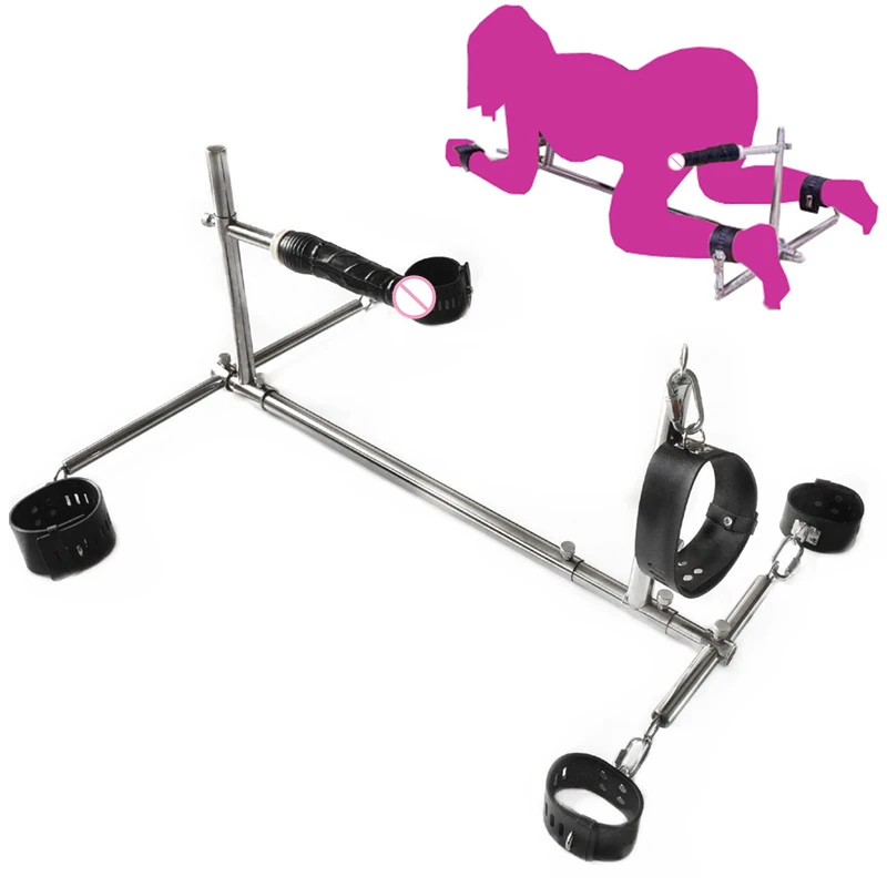 Stainless-Steel-Bondage-Set-Leather-Collar-Handcuff-Ankle-Cuff-Kit-Sex-Toys-For-Women-Fetish-Adult