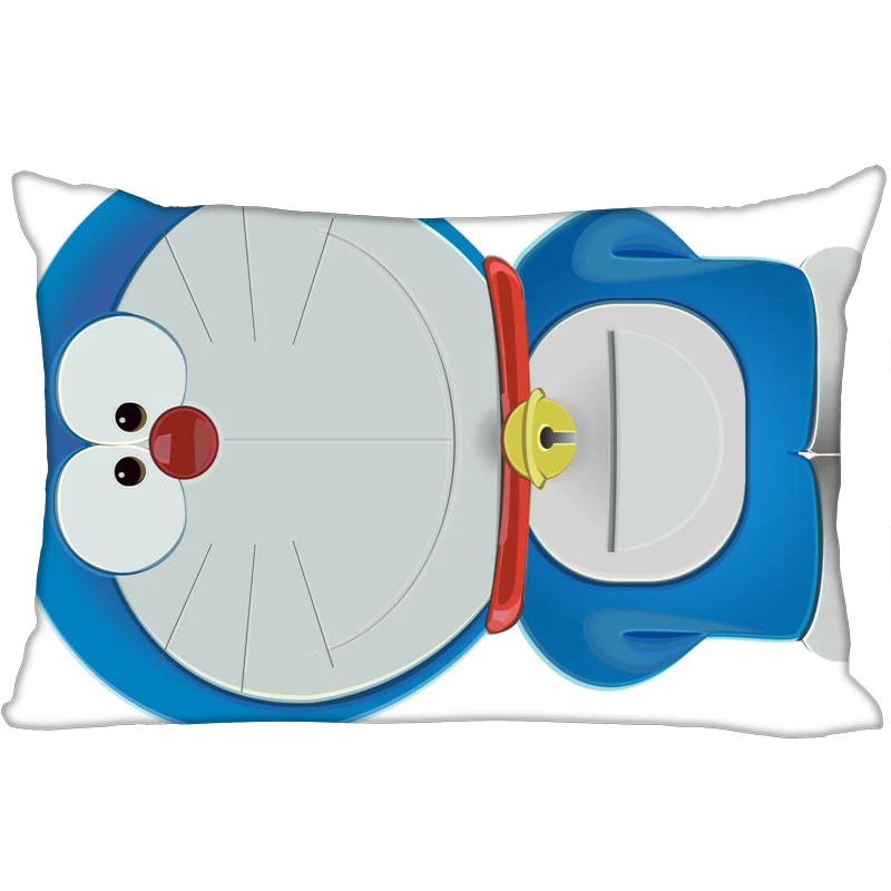 Горячие Doraemon печатных атласные Наволочки две стороны Стандартный шелк мягкий прямоугольник на молнии наволочка больше размер логотип - Цвет: 1