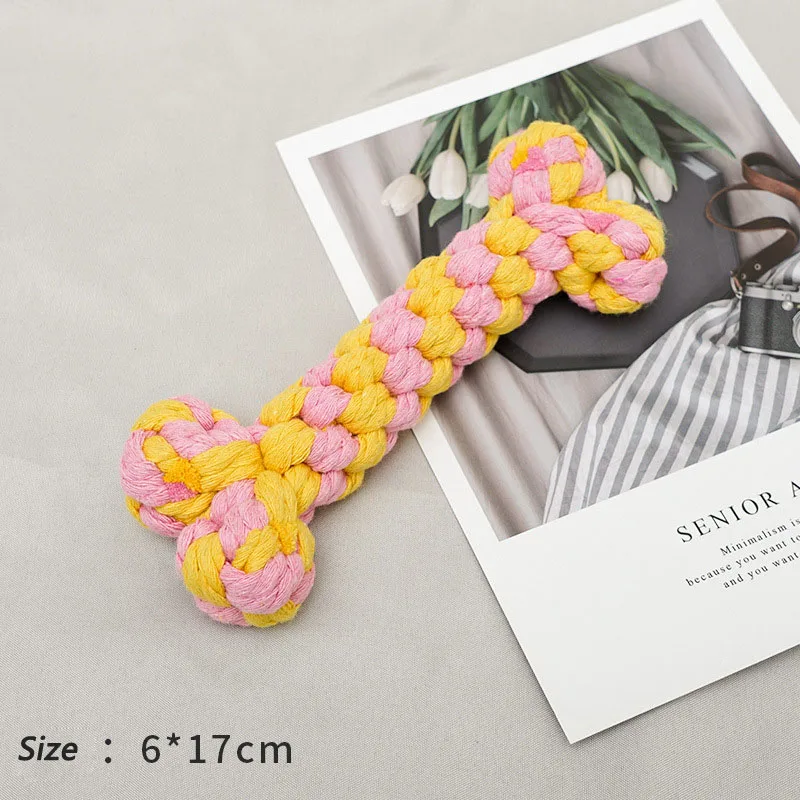 1 יחידה צעצועי כינה לכלבים קטנים עמידים בפני נשיכה לניקוי שיניים כלב גור חבל כדור צעצוע משחק חיות מחמד כלבים