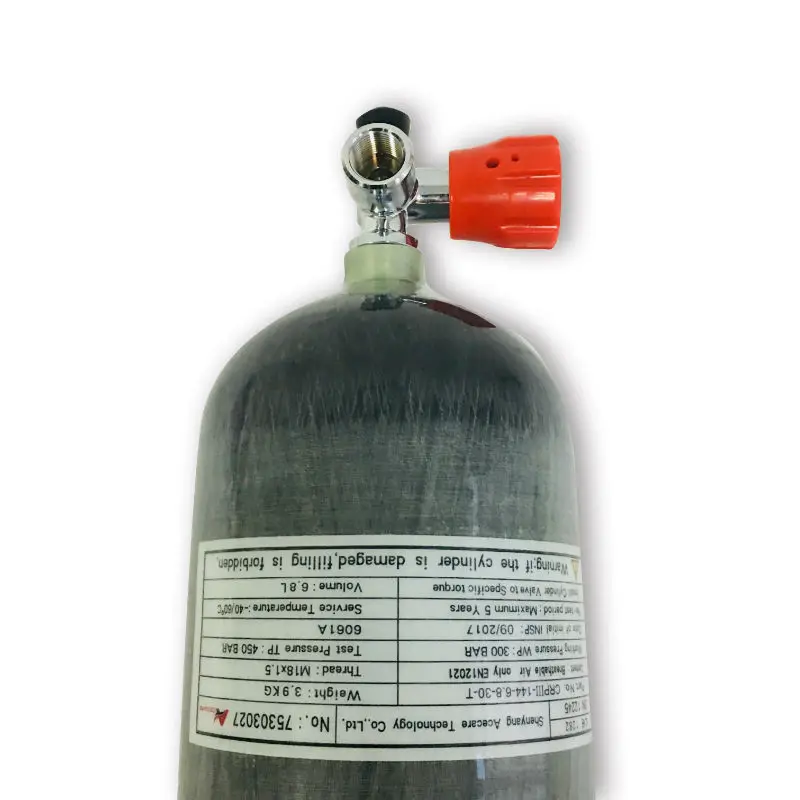 AC16811 Acecare Пейнтбол Hpa баллон для дайвинга 6.8LCE 30Mpa 4500Psi цилиндр из углеродного волокна/кислородный карбоновый цилиндр с клапаном