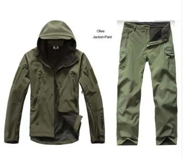 Olive Drab Мужские уличные водонепроницаемые куртки TAD V 5,0 XS Softshell охотничий наряд Термоодежда Тактический походный спортивный костюм - Цвет: Olive Drab