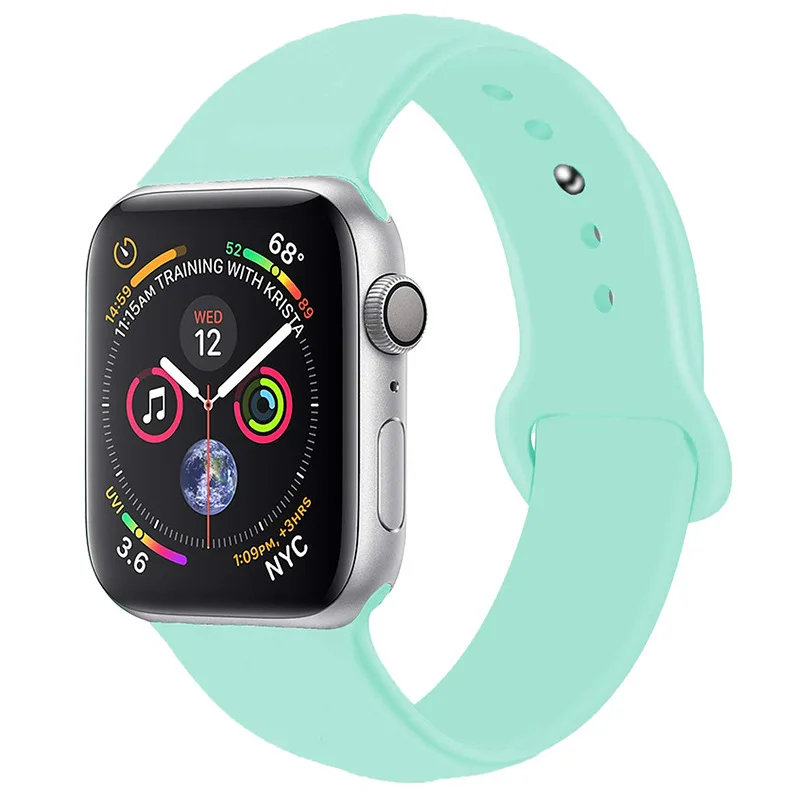 Прозрачный мягкий силиконовый ремешок для часов Apple Watch 38 мм 42 мм 40 мм 44 мм цветной резиновый браслет ремешок для iwatch 1 2 3 4