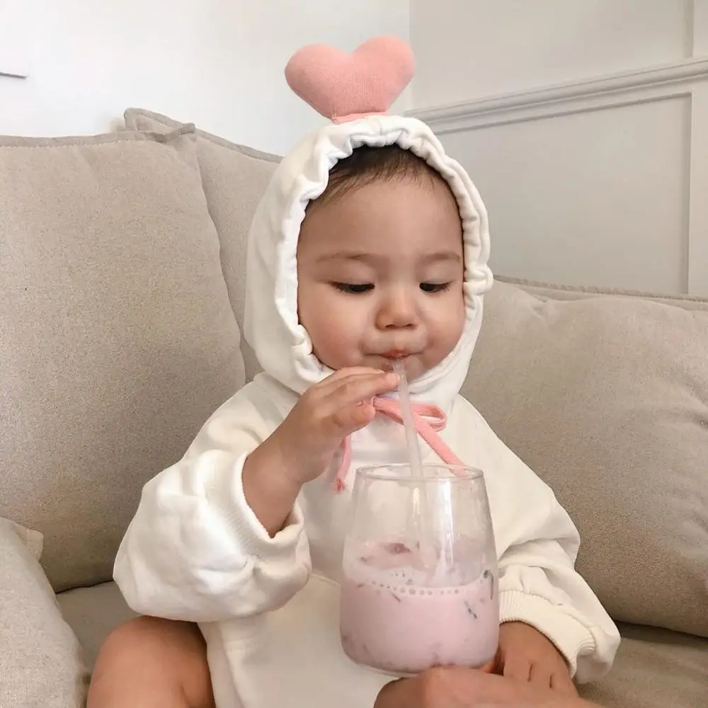 MILANCEL baby clothing cute baby boys bodysuits hood infant girls bodysuit heart style baby bodysuit