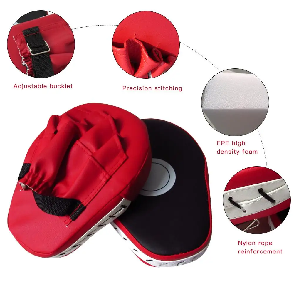 Curved Boxing Punching Mitts Boxing Pads PU Leather Muay Thai Martial Art Kickboxing Punch Target Focus Shield Mitts