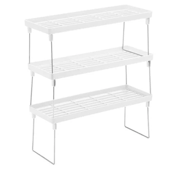 

Hot 3Pcs Kitchen Storage Rack Plastic Foldable Shelf Organizer for Kitchen Flavoring Kitchen Organizer Rack Cookware Spice Jar