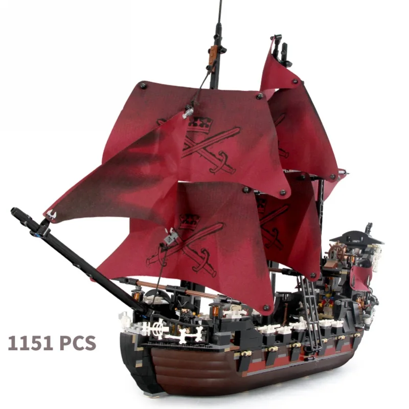 

1151pcs Legorreto Pirates of the Caribbean queen Anne Mary Black Pearl Building Block Toys For Girls Children Education Gifts