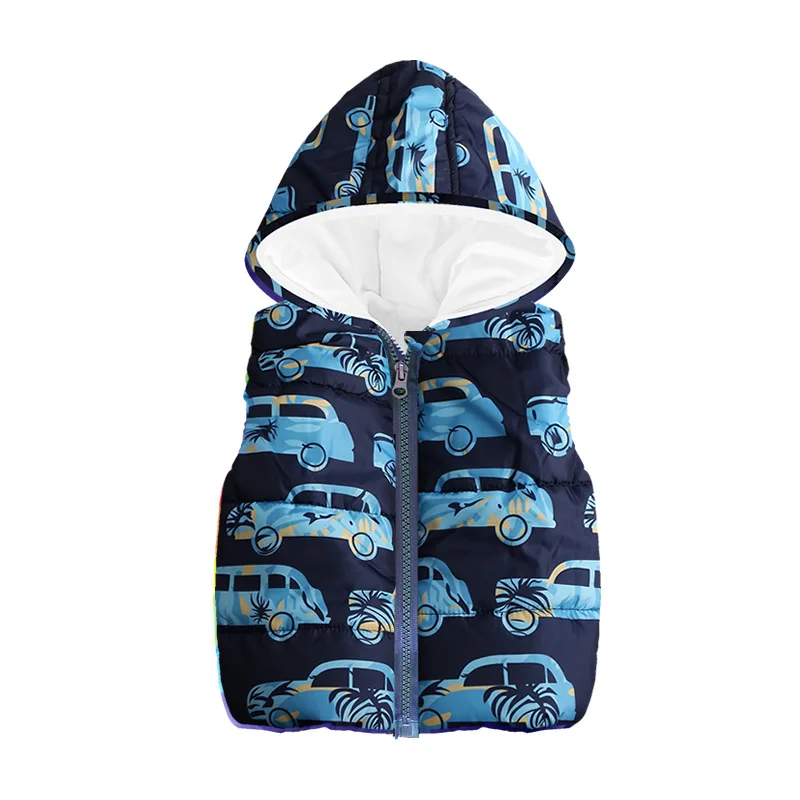 Русская зимняя куртка детские длинные пальто с рисунком для мальчиков теплые плотные куртки детская верхняя одежда, пальто Новогодняя одежда для маленьких мальчиков - Цвет: Dark Blue Vest