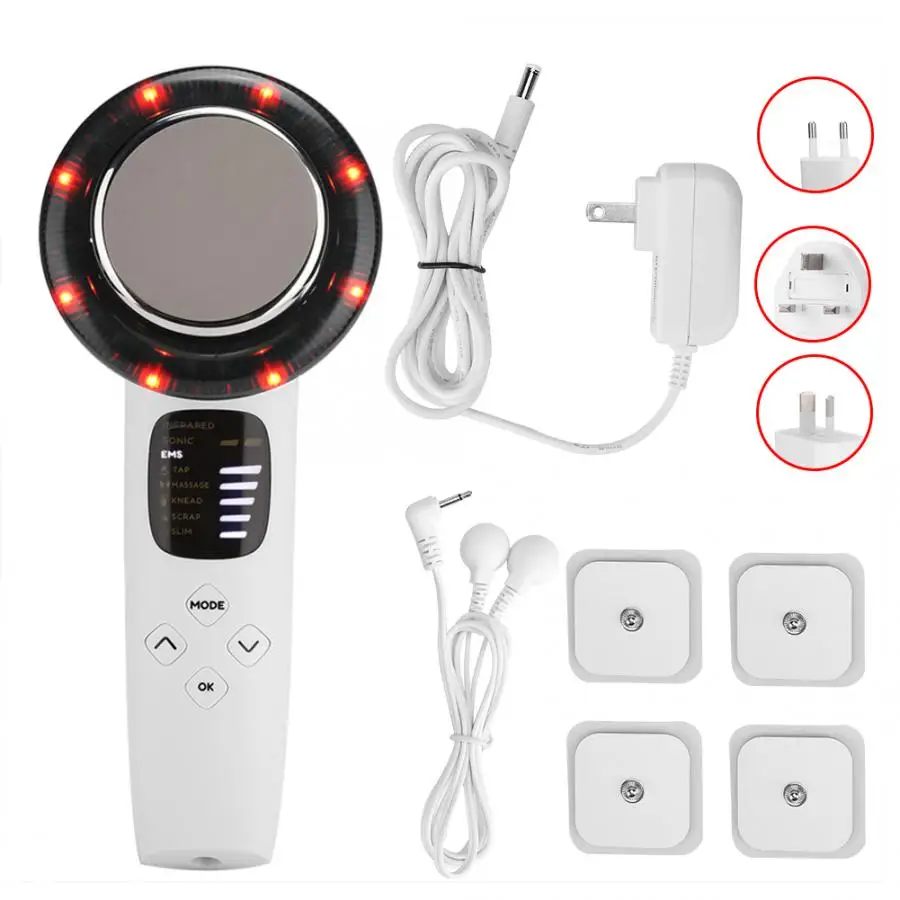 Slimming 3 in 1 EMS Infrared Ultrasonic Body Slimming Whitening Massage Machine 100-240V Fat