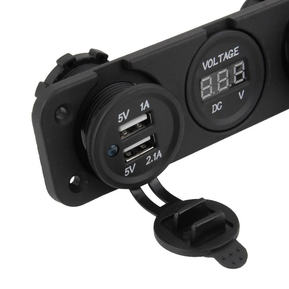 12V USB 2.1A 1A двойной разъем автомобильного прикуривателя Зарядное устройство сплиттер адаптер питания цифровой дисплей двойной Soc-kets