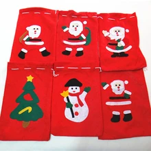 1 шт. Рождественский Подарочный мешок Санта/рюкзак снеговика нетканый Подарочный мешок ручной работы наклейки на шнурке сумки с завязками