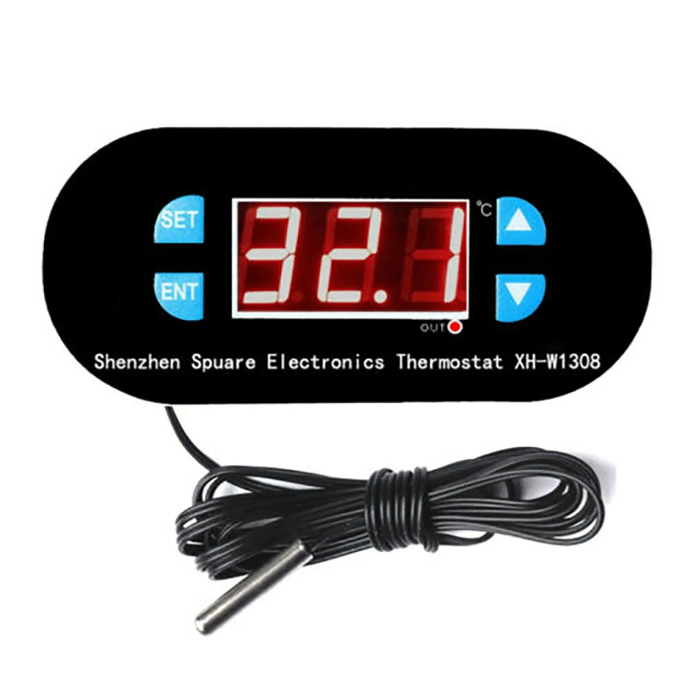 6in1 LED W1308 12V Digital Thermostat Temperature Alarm Controll Sensor