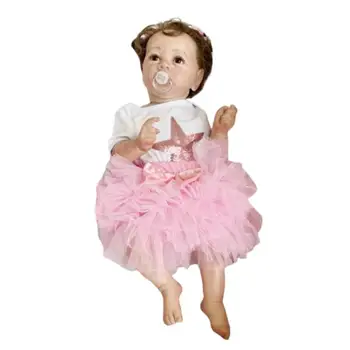 

55cm Full Silicone Baby Simulation Dolls Vinyl Body Girl Doll For 3 Years Birthday Gift