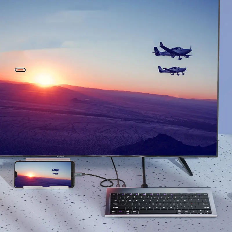 TC-JP10 Type-C 알루미늄 합금 키보드 독 도킹 스테이션, 분배기, 허브, 멀티 USB 3.0, HDMI 어댑터, 10 in 1