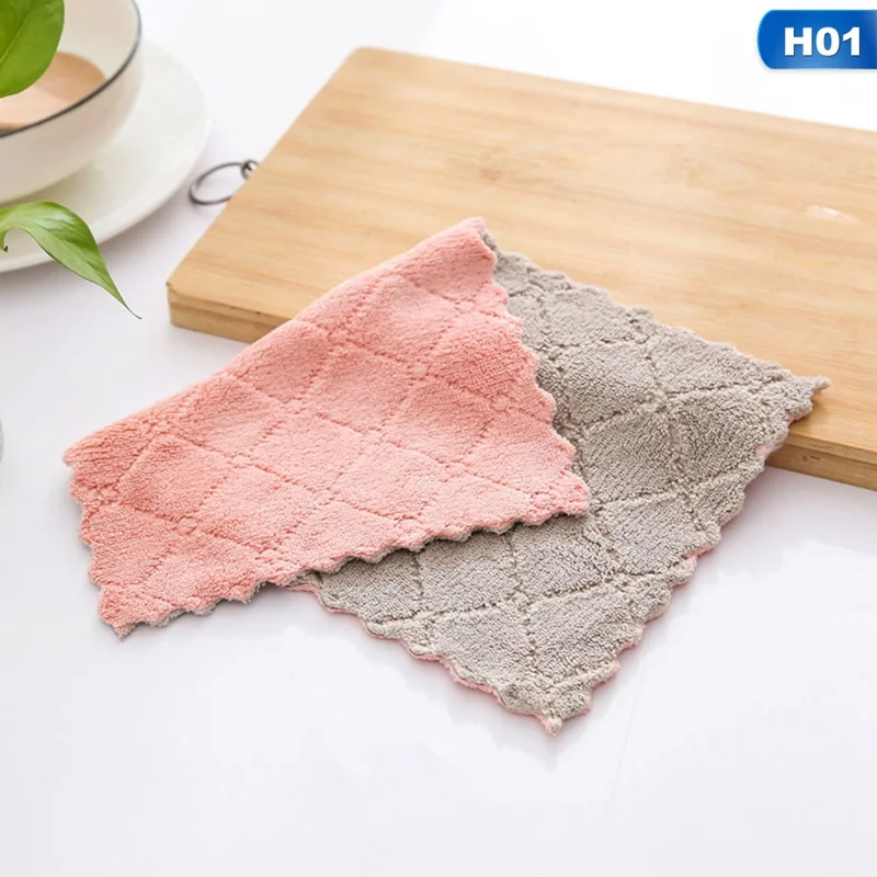 

For Rag Cleaning Cloth For Washing Dishs Double Side Absorbent Non-stick Oil Dishcloth Cleaning Rag Towel Kitchen 5pcs