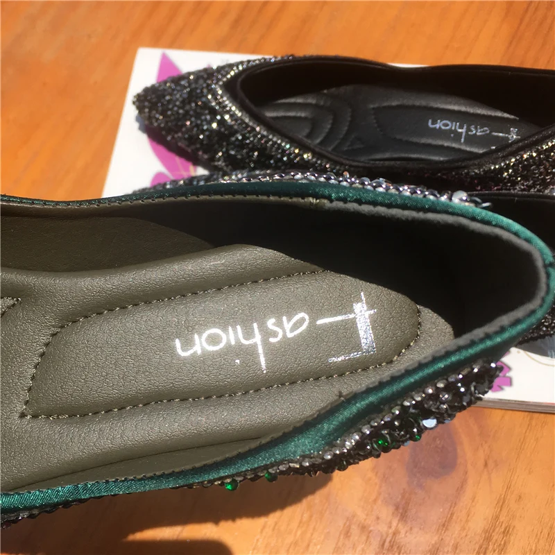 rhinestones women casual shoes fashion shiny ladies dress footwear pointed slip on female ballet flats mixed colors moccasins (6)