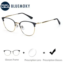 BLUEMOKY титановые металлические очки, оправа для мужчин и женщин, оптические прозрачные прописные линзы для близорукости, очки, линзы для очков на заказ