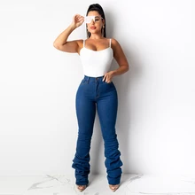 Повседневные синие женские узкие джинсы с высокой талией, винтажные синие джинсы с потертостями, осень, уличная одежда, джинсы больших размеров