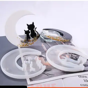 

1/2Pcs Resin Crystal Epoxy Mold Animal Moon Casting Silicone Mould DIY Crafts Decoration Making Tools