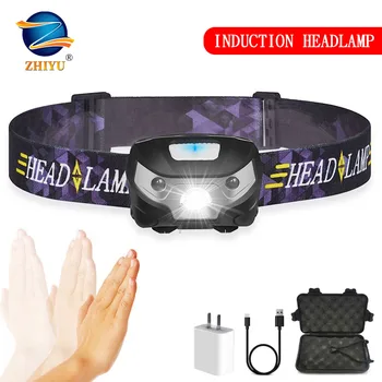 

ZHIYU Headlamp Flashlight USB Rechargeable -Super Bright Led Waterproof Bright Torch Gesture sensor headlight outdoor activities