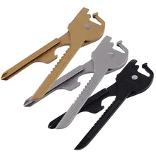 

Keyring Screwdriver 70*19*3MM 6-in-1 Stainless Steel Mini Multitool Bottle Opener Portable Outdoor Opener Accessories