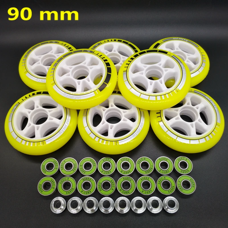 Free Shipping Speed Skate Wheel 90 Mm Wheel 85a Yellow Wheel Flashing Roller AliExpress