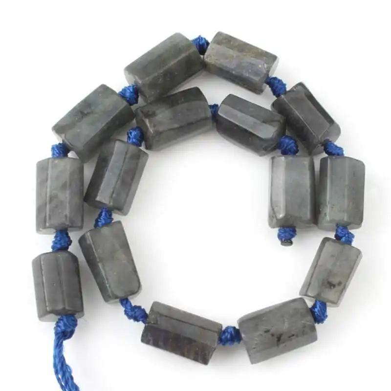 Labradorite Натуральный Quartz кварцевые аквамарины бусины из нефрита форма колонны бусины для самостоятельного изготовления ювелирных изделий браслет серьги 7,5'' - Цвет: Labradorite