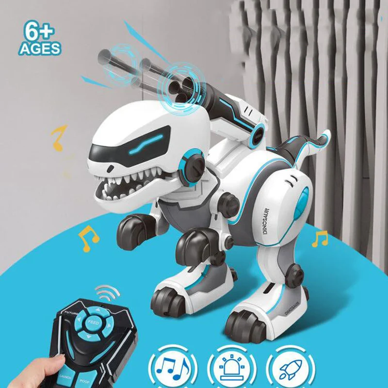 Remote Control Dinosaur Intelligent Robot Programming Feeding Launching Ball Dancing Singing Animal Dinosaur Boy Toy Gift