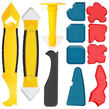

12 Pcs Caulking Tool Kit Silicone Sealant Finishing Tools Multifunctional Silicone Removal Tools Grout Scraper