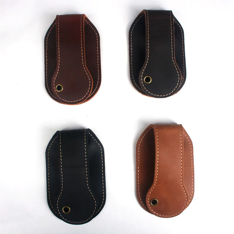 Coin Purse Plush Coin Purse Coin Wallet Change Bag LEACOOL Genuine Leather Racket Sap Big Capacity Coin Purse Defense Multi function Jacksap EDC Coin Bag