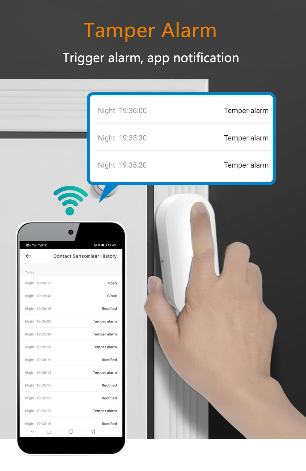 GauTone PB69 TUYA Smart Wifi Door Sensor Home Security Alert Security Alarm Window Detector APP Notification Smart Life