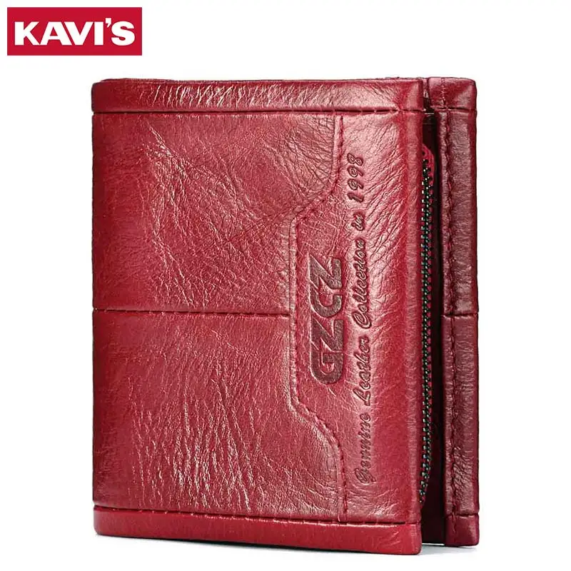 KAVIS 100% натуральная кожа Женский кошелек и кошельки клатч для монет Portomonee Walet Lady Perse
