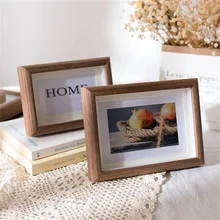 Glass Panel Wooden Photo Frame 6 7 8 10 Inch A4 Creative Decorative Ornaments Framed Art Picture Frame Modern Decoration