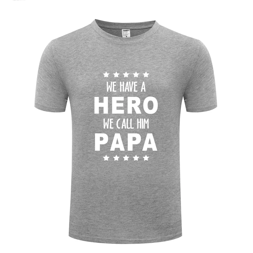 PAPA Is A Hero, новинка, креативный подарок, Мужская футболка, новинка, короткий рукав, круглый вырез, хлопок, Повседневная футболка, топ, футболка