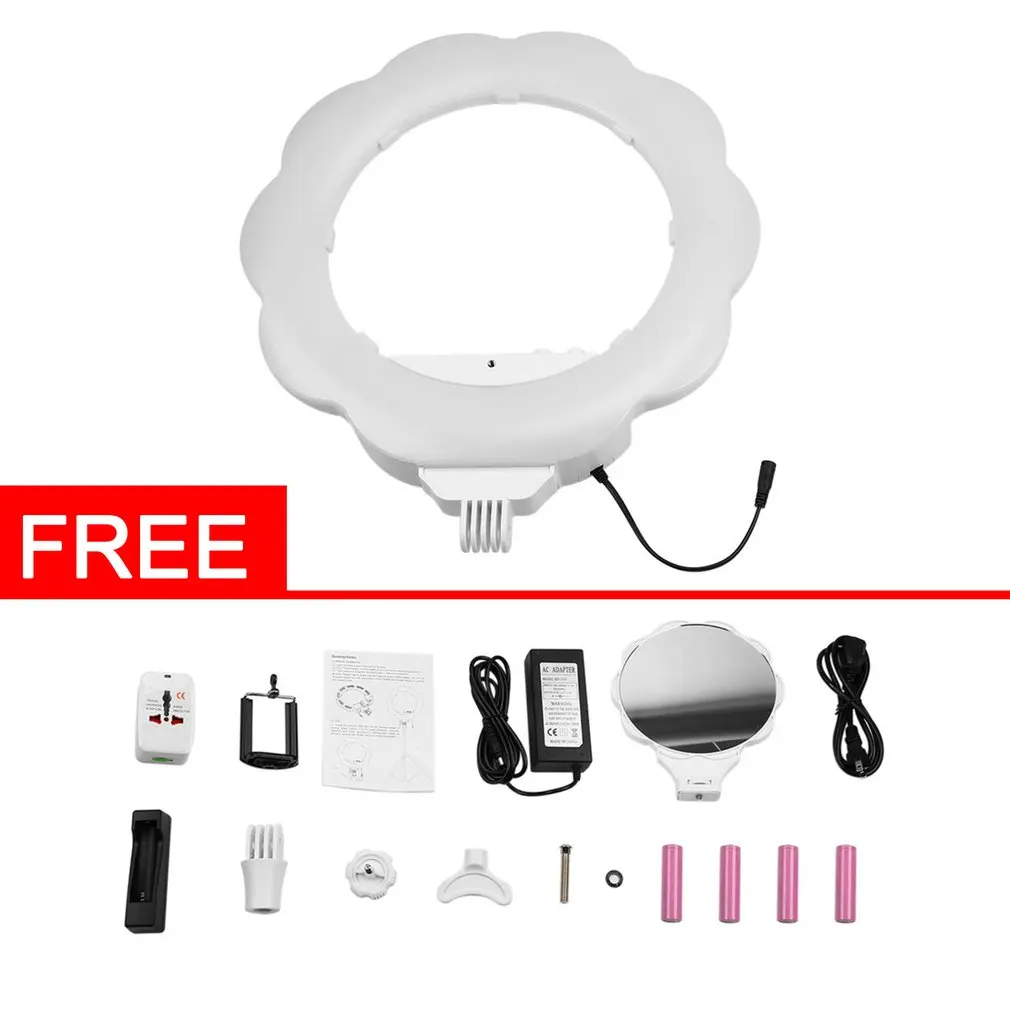

384pcs Super Bright LED Photography Light Dimmable Camera Ring Video Light Lamp For Makeup Studio/Video/Photo With Tripod Stand