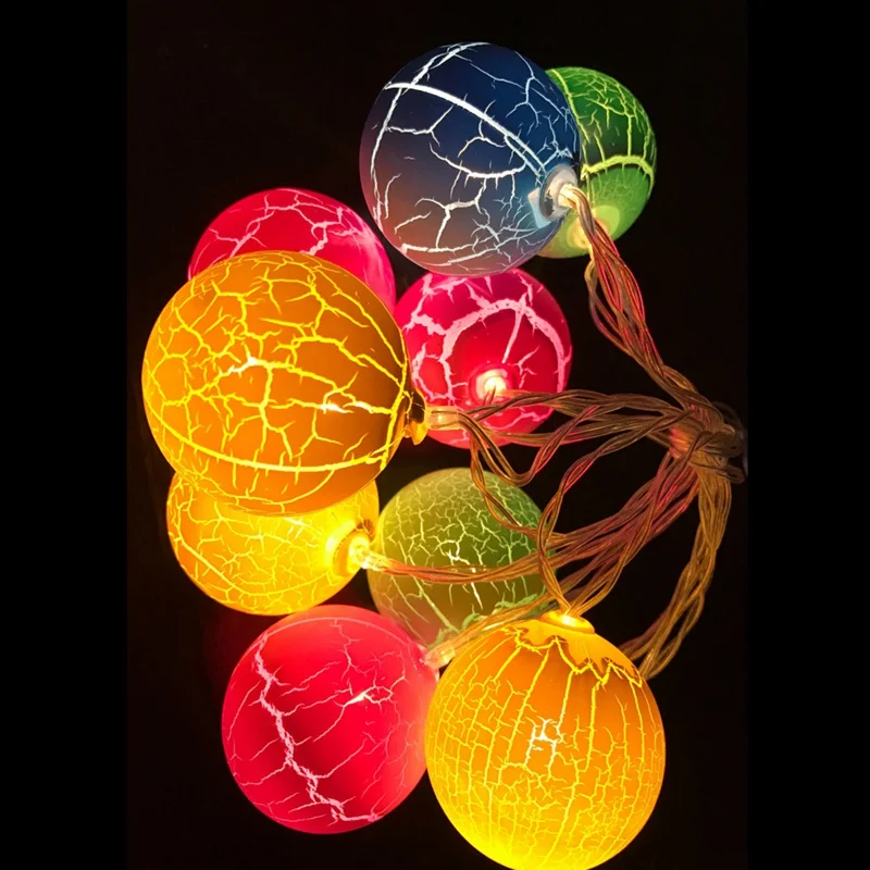 

LED Christmas Crack Ball Garland String Fairy Lights Indoor/Outdoor Decoration Lamp For Garden Xmas Holiday Gifts