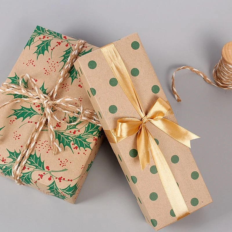 5 шт Рождественская оберточная бумага рулон крафт-бумаги подарочная оберточная бумага Подарочный пакет из крафт-бумаги