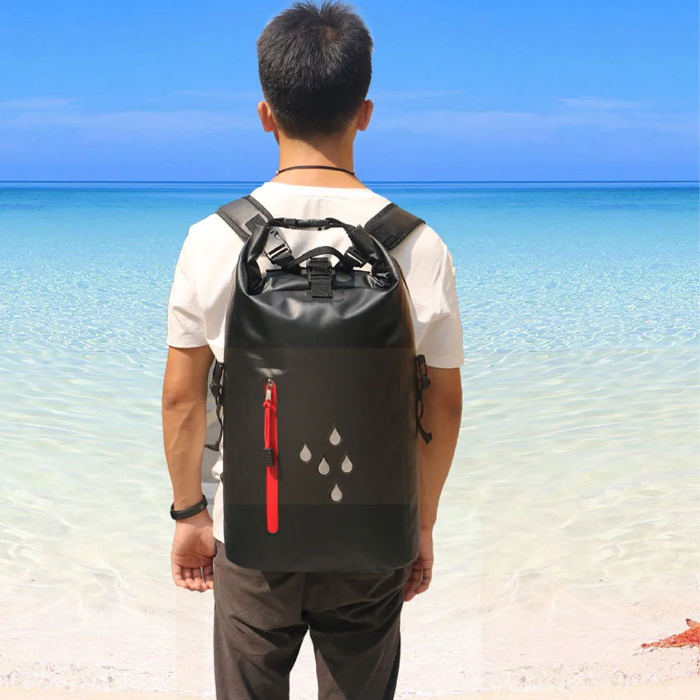

Detachable Waterproof With Shoulder Straps Zipper Closure Dry Bag Floating Outdoor Sports Storage Camping Adjustable Durable PVC