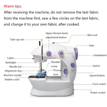 

Mini Portable Hand-held Clothes Sewing Machine Household Portable Mini Sew With Foot Pedal Light Double Thread Model 2020